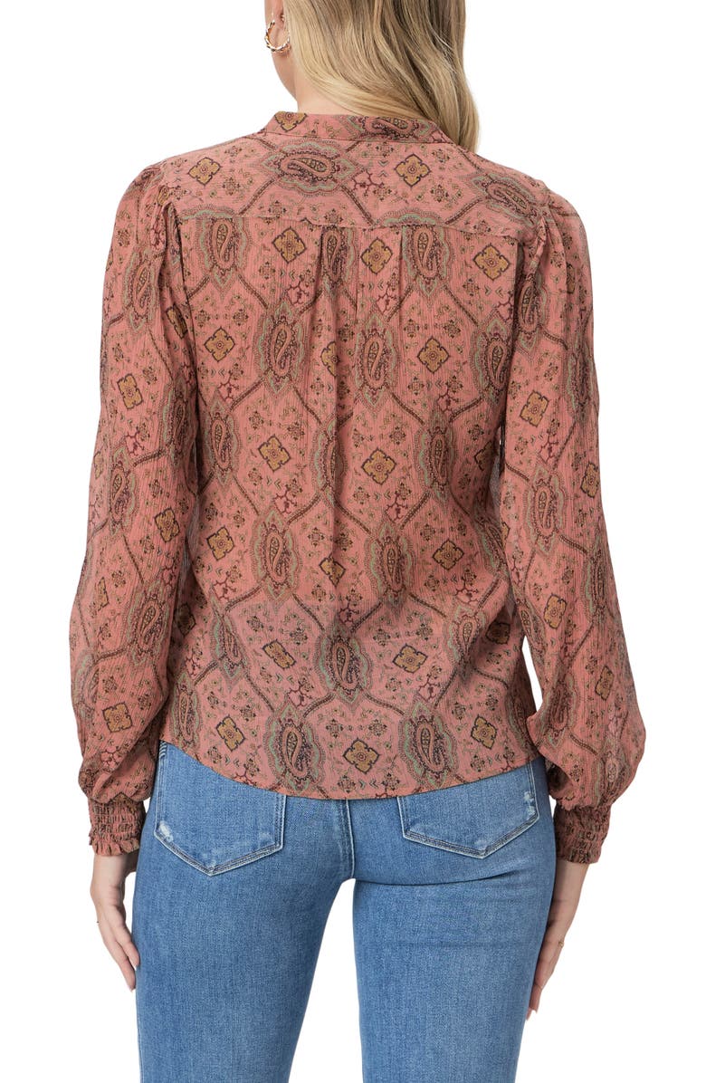 PAIGE Didi Silk Top, Alternate, color, Pink Terracotta Multi