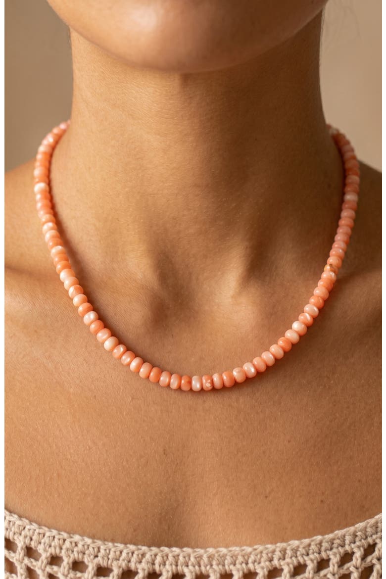 Sunset Reef Beaded Necklace, Alternate, color, GOLD/ CORAL