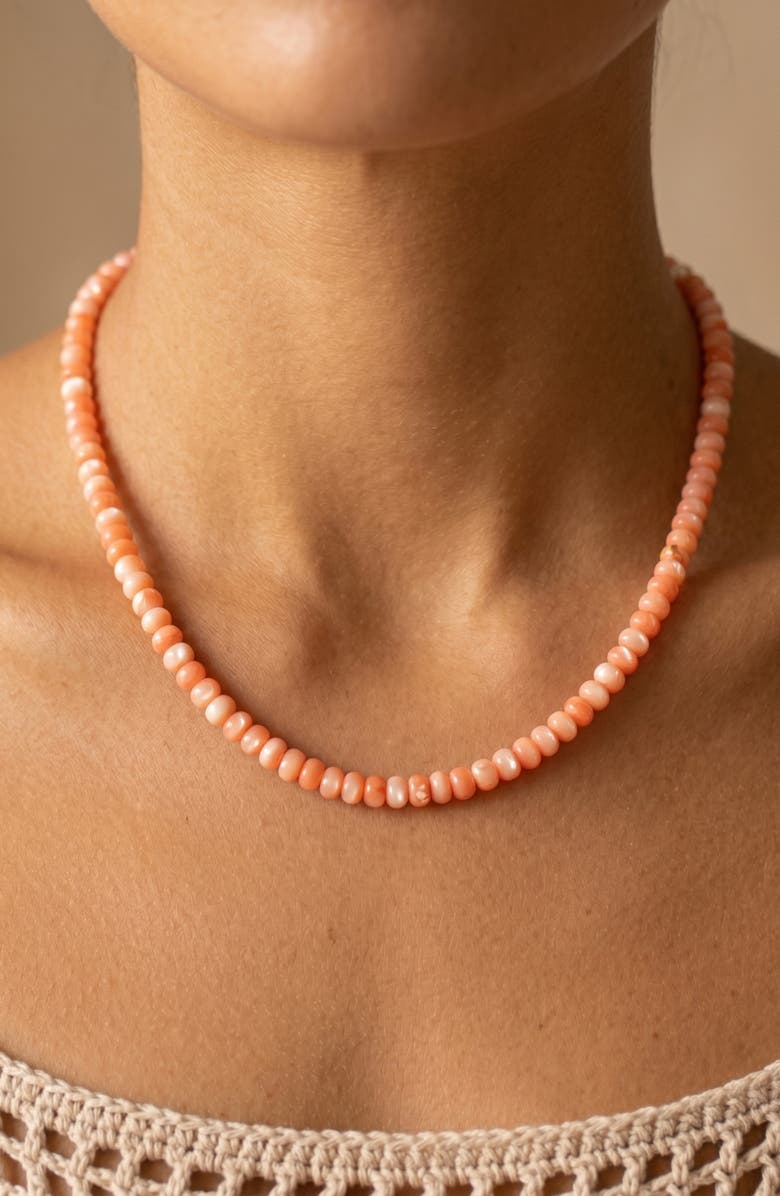MacRae & Co. Sunset Reef Beaded Necklace, Alternate, color, Gold/ Coral