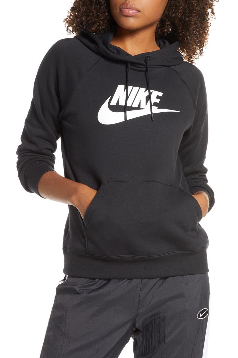 Sportswear Essential Pullover Hoodie, Main, color, BLACK/ WHITE