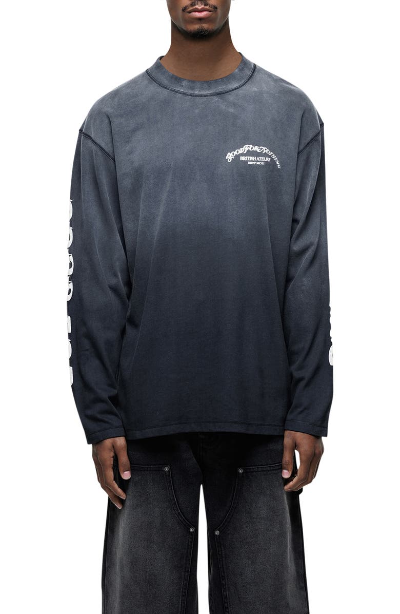 Good For Nothing Liberty Relaxed Long-Sleeve Printed T-Shirt, Main, color, Black