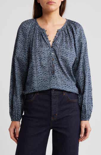 Rails Indi Print Cotton Balloon Sleeve Top