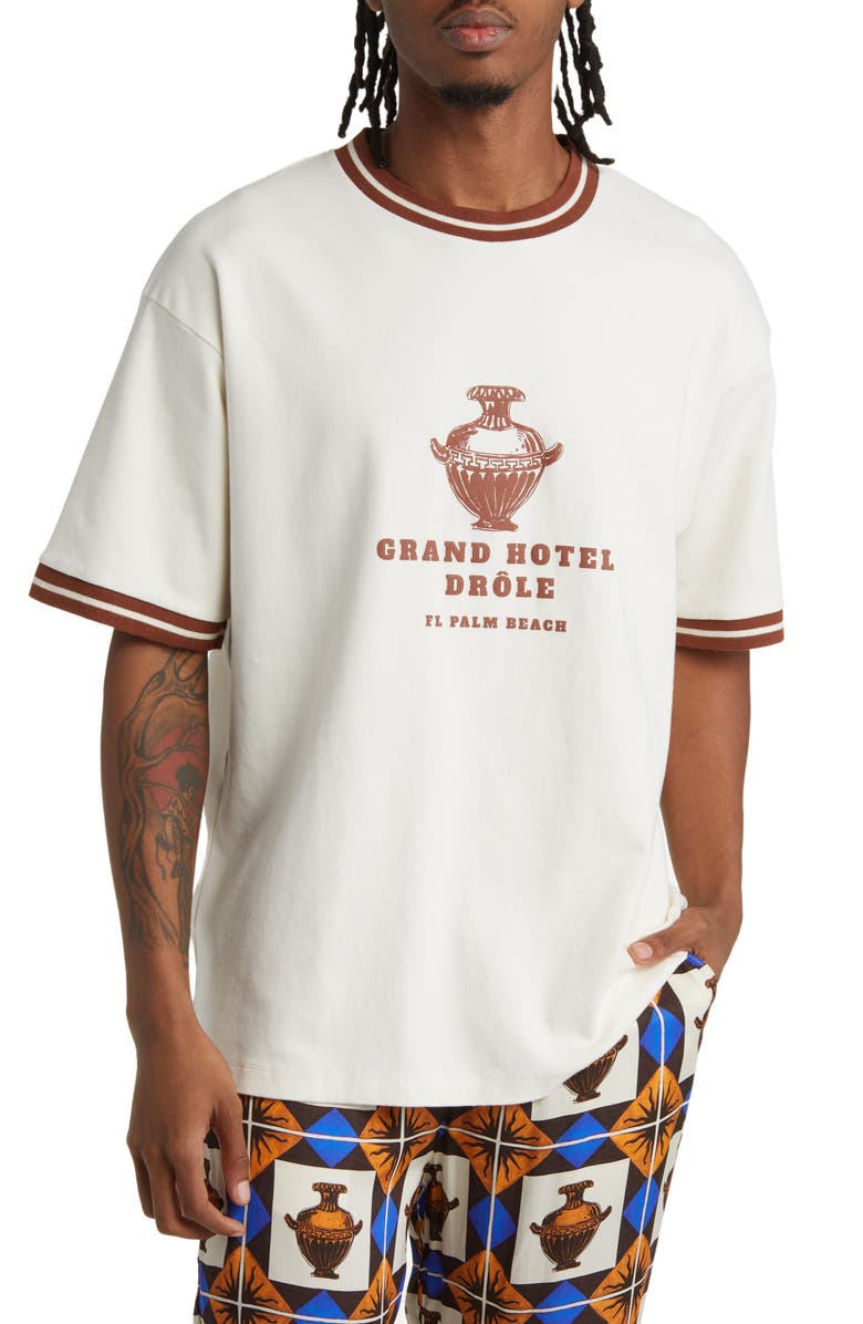 Drôle de Monsieur x Gergei Erdei Hôtel Drôle Graphic T-Shirt, Main, color,