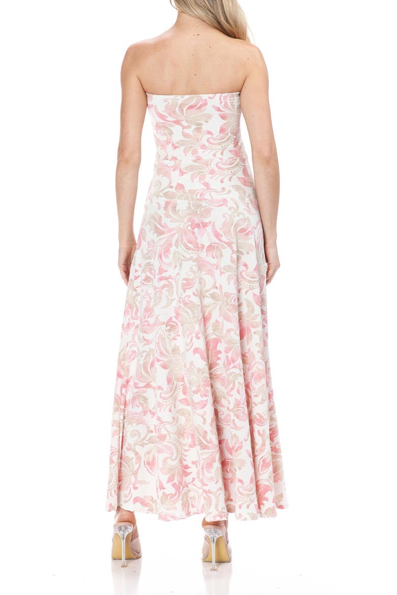 Printed Strapless Maxi Dress, Alternate, color, IVORY MULTI