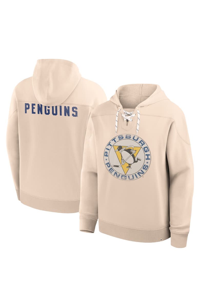 FANATICS Men
s Fanatics Cream Pittsburgh Penguins Vintage Hoodie, Main, color, Cream