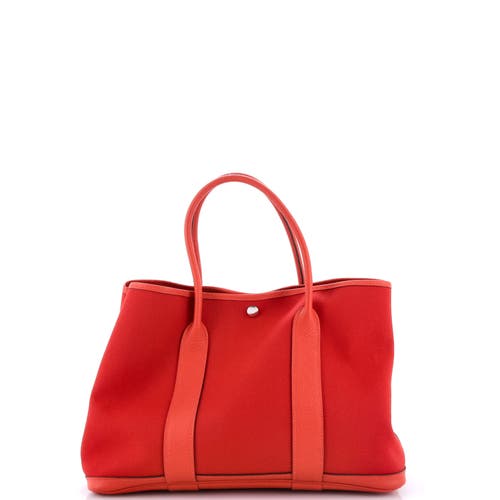Pre-owned Hermes Hermes Garden Party Tote Toile And Leather 36