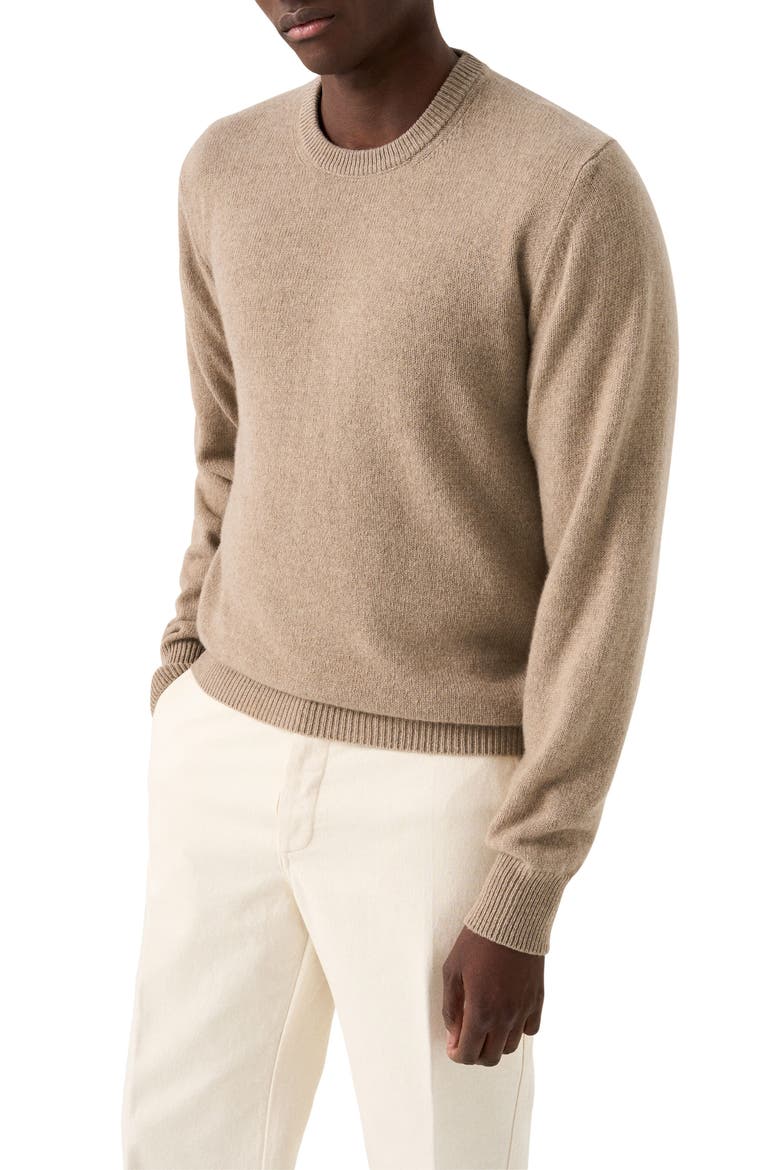 Crewneck Cashmere Sweater, Main, color, LIGHT BEIGE