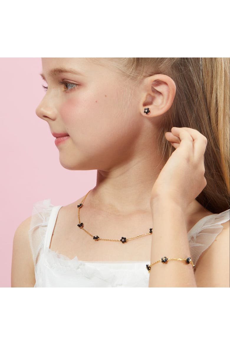 Petit Daisy  Bracelet, Alternate, color, Black/Yellow Gold