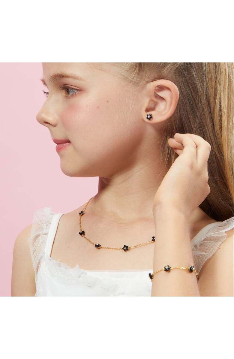 Anna Zuckerman Petit Daisy  Bracelet, Alternate, color, Black/Yellow Gold