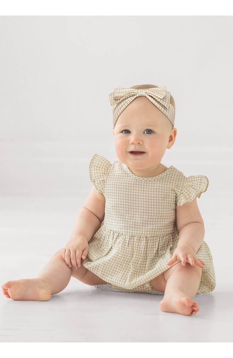 Mabel + Honey Dakota Ruffled Short Sleeve Romper, Alternate, color, Ivory