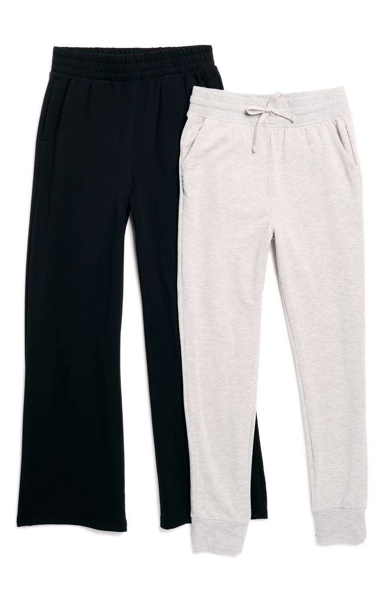 90 DEGREE BY REFLEX Kids' 2-Pack Terry Brushed Sweatpants & Joggers Set, Main, color,
