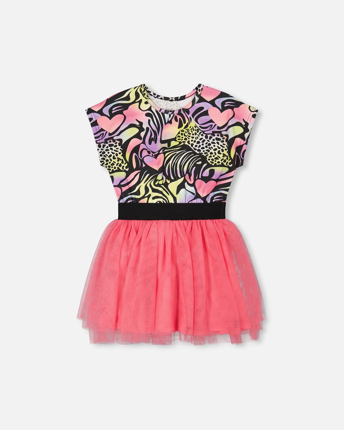 selected Black with Multicolored Print