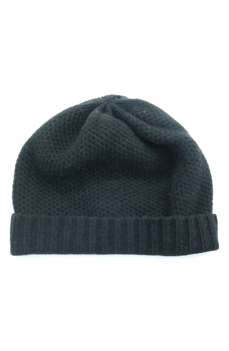 Portolano Honeycomb Cashmere Beanie, Main, color, Black