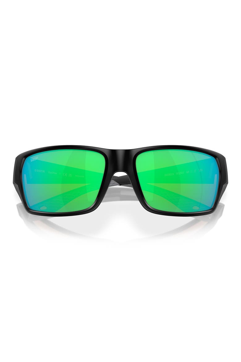 Tailfin 57mm Polarized Rectangular Sunglasses, Alternate, color, GREEN