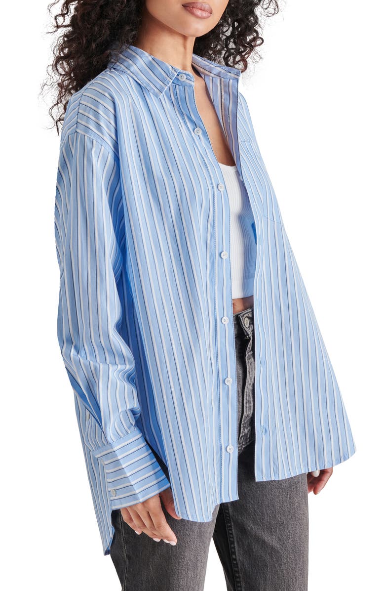Steve Madden Stripe Button-Up Shirt, Alternate, color, 