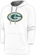 ANTIGUA Men's Antigua White Green Bay Packers Victory Chenille Pullover Hoodie