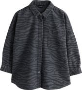 NEXT Kids' Zebra Denim Button-Up Shirt