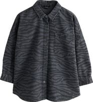 NEXT Kids' Zebra Denim Button-Up Shirt