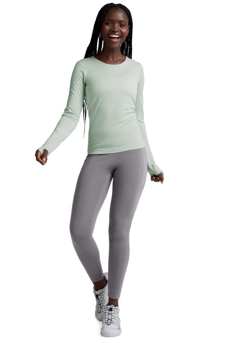 LuxeKnit Merino Wool Blend Crewneck Top, Alternate, color, MIST SPRAY