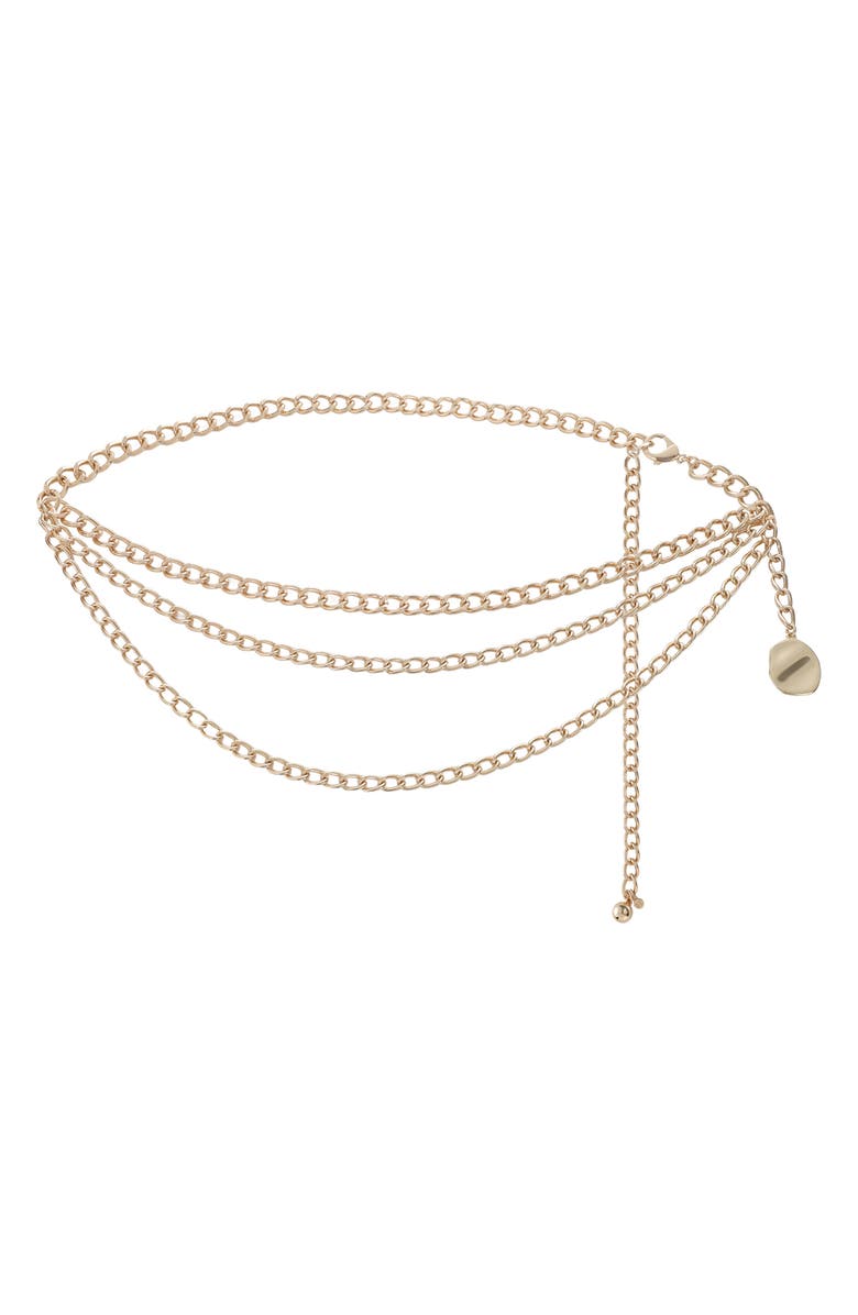 Ettika Modern Edge Chain Belt, Main, color, Gold