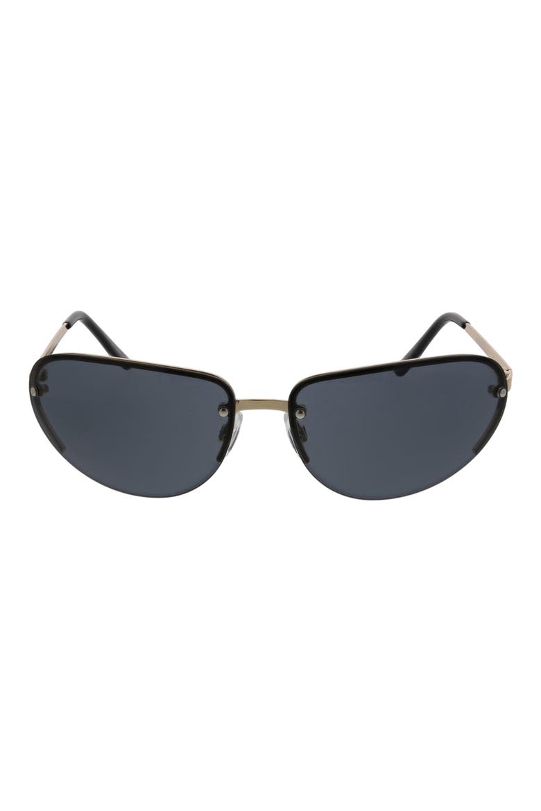 62mm Rimless Racer Wrap Sunglasses, Main, color, GOLD/ SMOKE