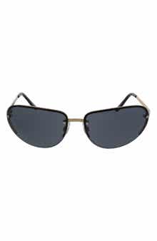 62mm Rimless Racer Wrap Sunglasses