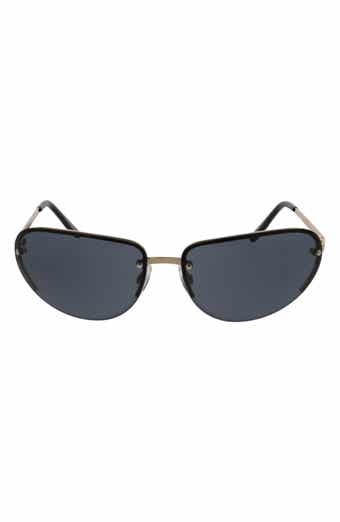 62mm Rimless Racer Wrap Sunglasses