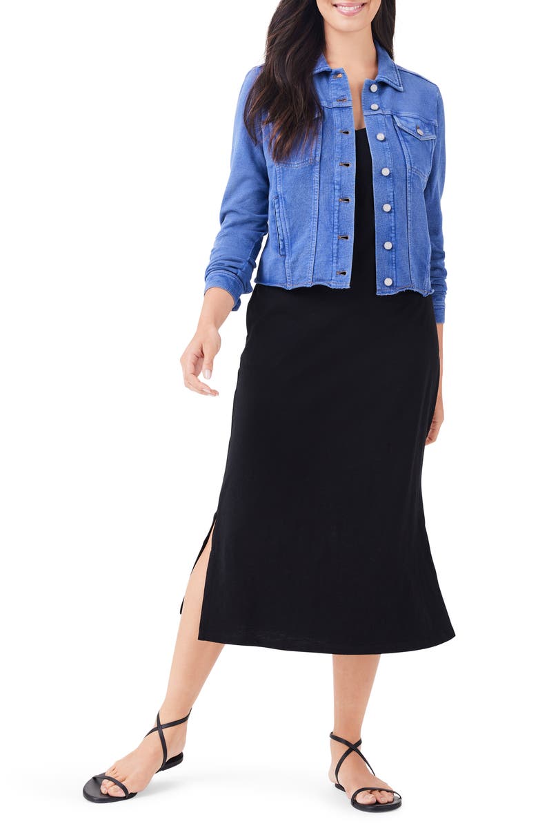 NZT by NIC+ZOE Cotton Knit Midi Dress, Alternate, color, Black Onyx