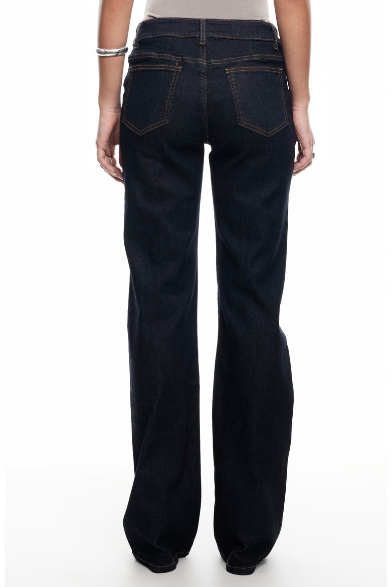 Cocoon Dipped Low Rise Straight Leg Jeans, Alternate, color, DARK DENIM