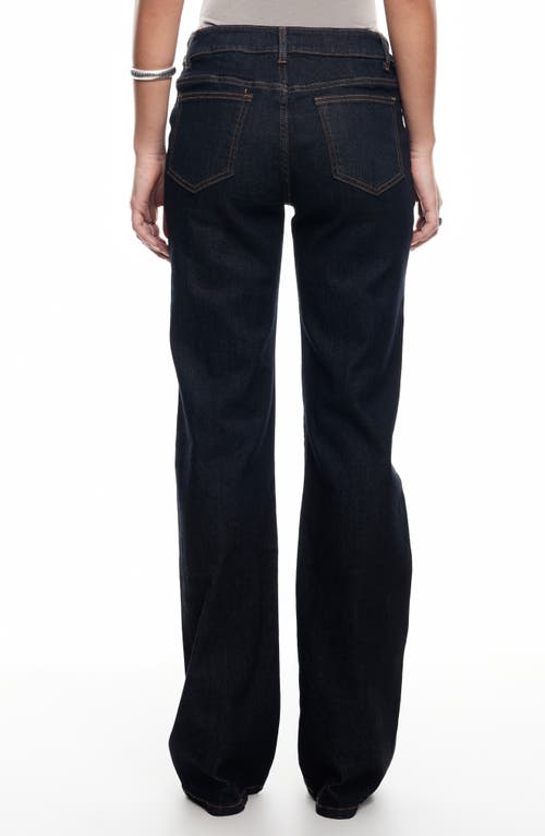 Shop Lioness Cocoon Dipped Low Rise Straight Leg Jeans In Dark Denim