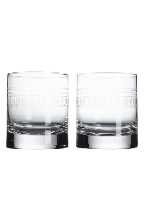 Set of 2 Crystal Whiskey Glasses