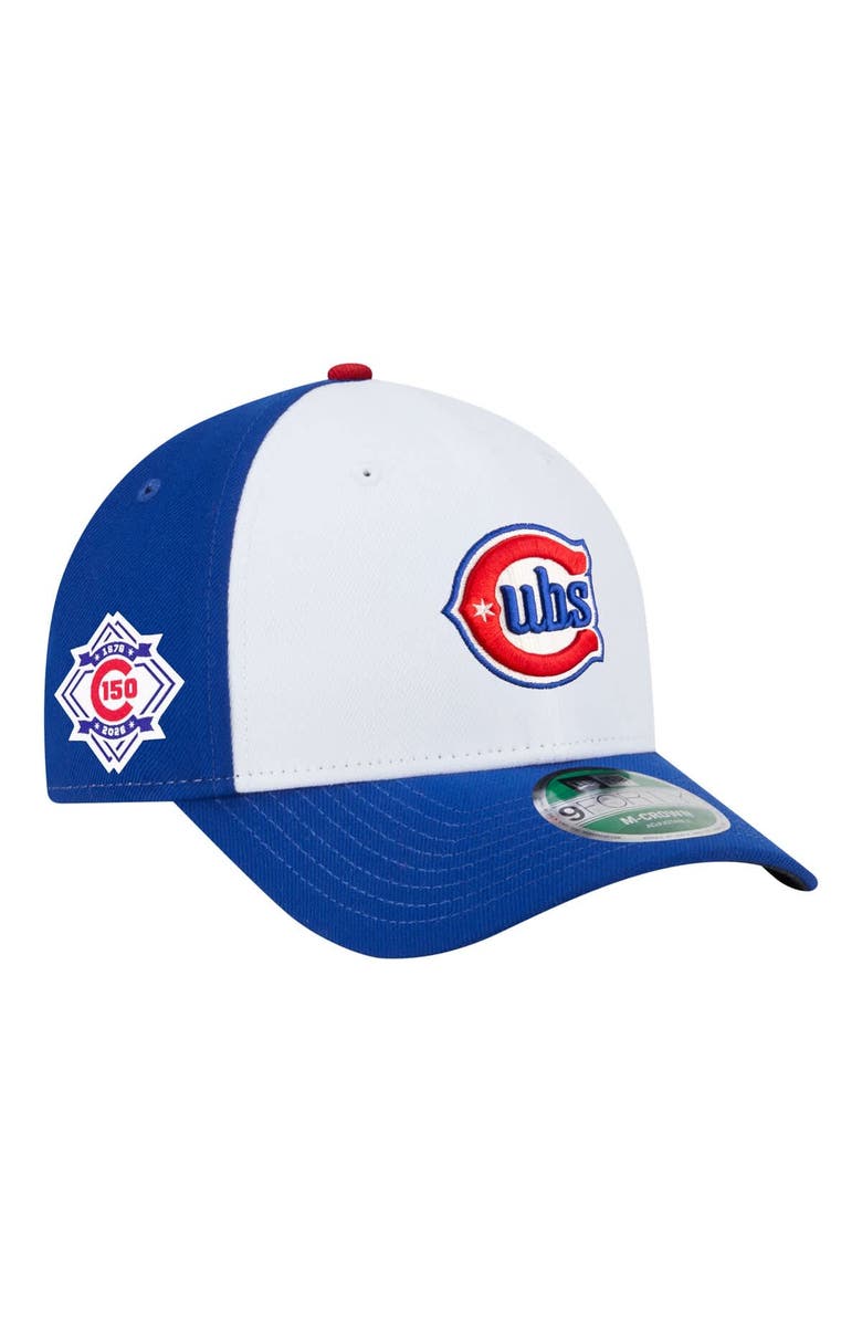 New Era Men's New Era White/Royal Chicago Cubs 150th Anniversary 9FORTY M-Crown Adjustable Hat, Main, color, White