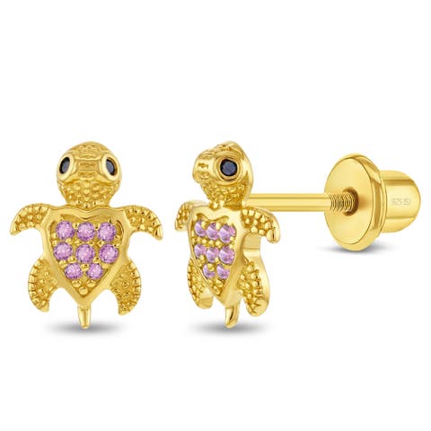 Sparkling Turtle Plated Earrings