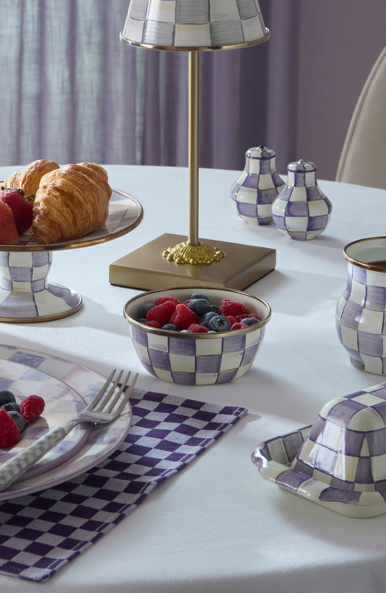 MACKENZIE CHILDS Violet Check Enameled Steel Pinch Bowl, Alternate, color, Violet