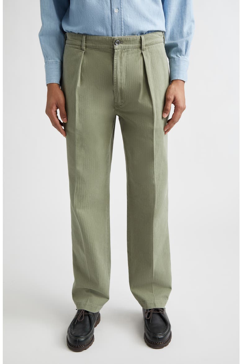 Games Cotton Herringbone Trousers, Main, color, OLIVE