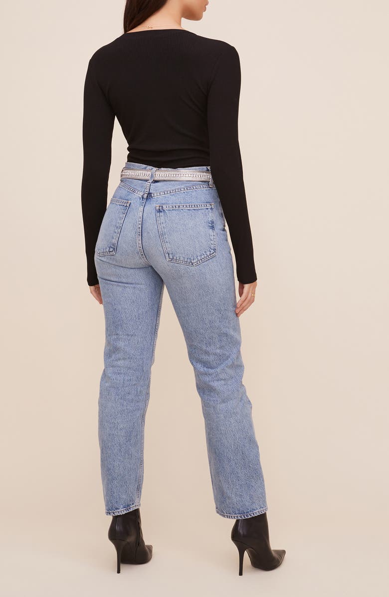 ASTR the Label Ribbed Henley Bodysuit, Alternate, color,