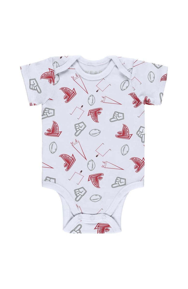WEAR by Erin Andrews Newborn & Infant WEAR by Erin Andrews Gray/Red/White Atlanta Falcons Three-Piece Turn Me Around Bodysuits & Pant Set, Alternate, color, 