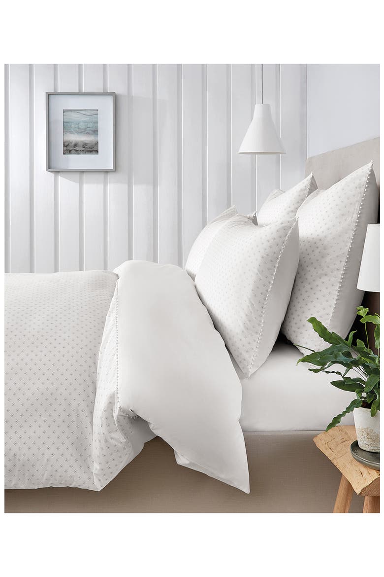 Avignon Print Duvet Cover, Main, color, WHITE/ GREY