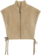 FARM Rio Faux Fur Crop Zip-Up Vest