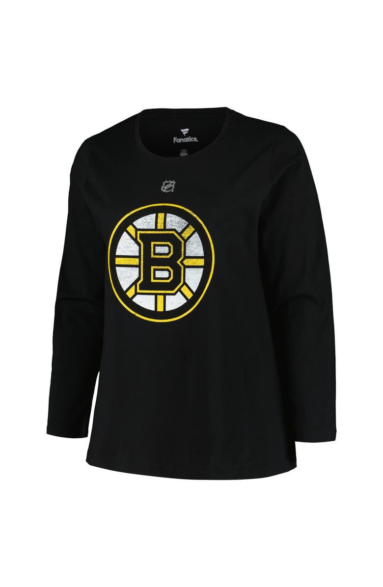 PROFILE Women's Profile David Pastrnak Black Boston Bruins Plus Size Name & Number Long Sleeve T-Shirt, Alternate, color, Black