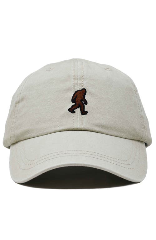Dalix Sasquatch Embroidered Dad Hat In Washed Stone White