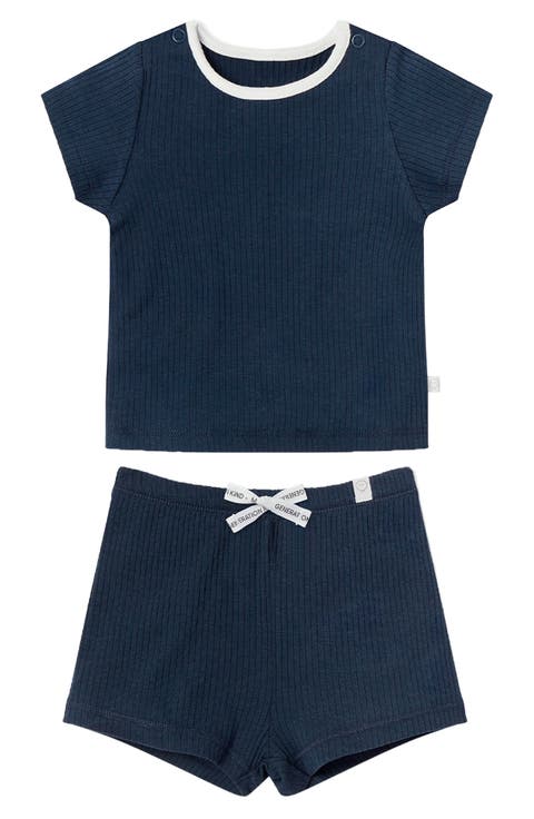 Fitted Two-Piece Rib Short Pajamas (Baby)