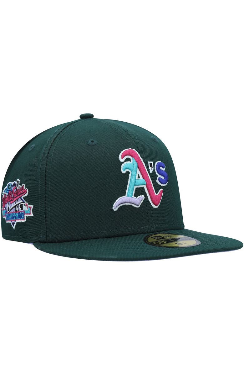 New Era Men's New Era Green Oakland Athletics 1989 World Series Polar Lights 59FIFTY Fitted Hat, Main, color, Green