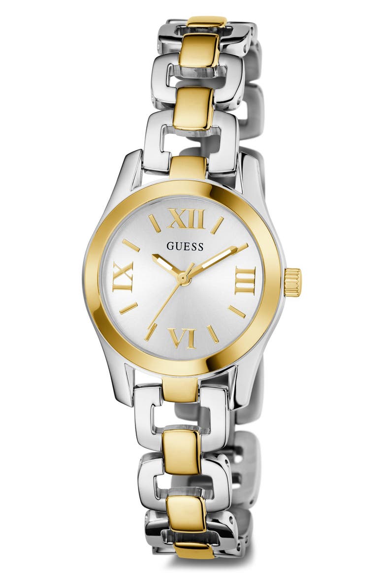 Veda Two-Tone Bracelet Watch, 28mm, Alternate, color, SILVER