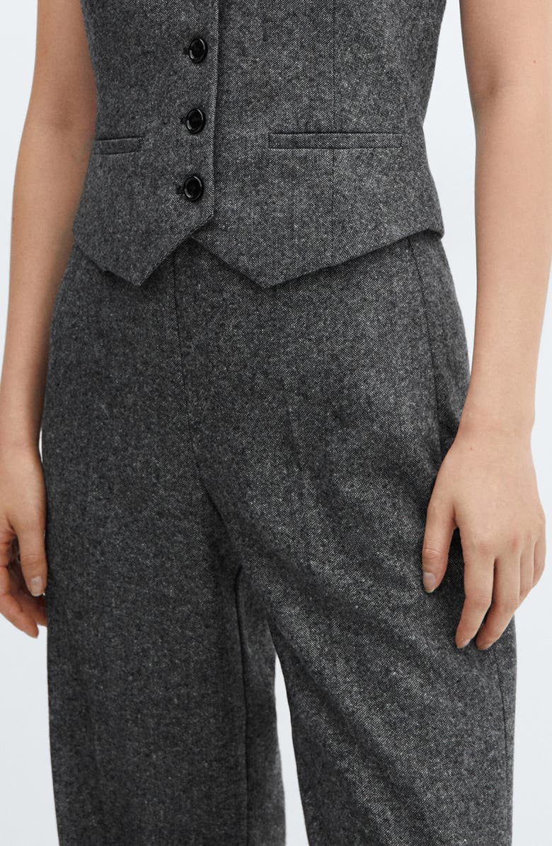 MANGO Wide Leg Wool Blend Suit Pants, Alternate, color, 