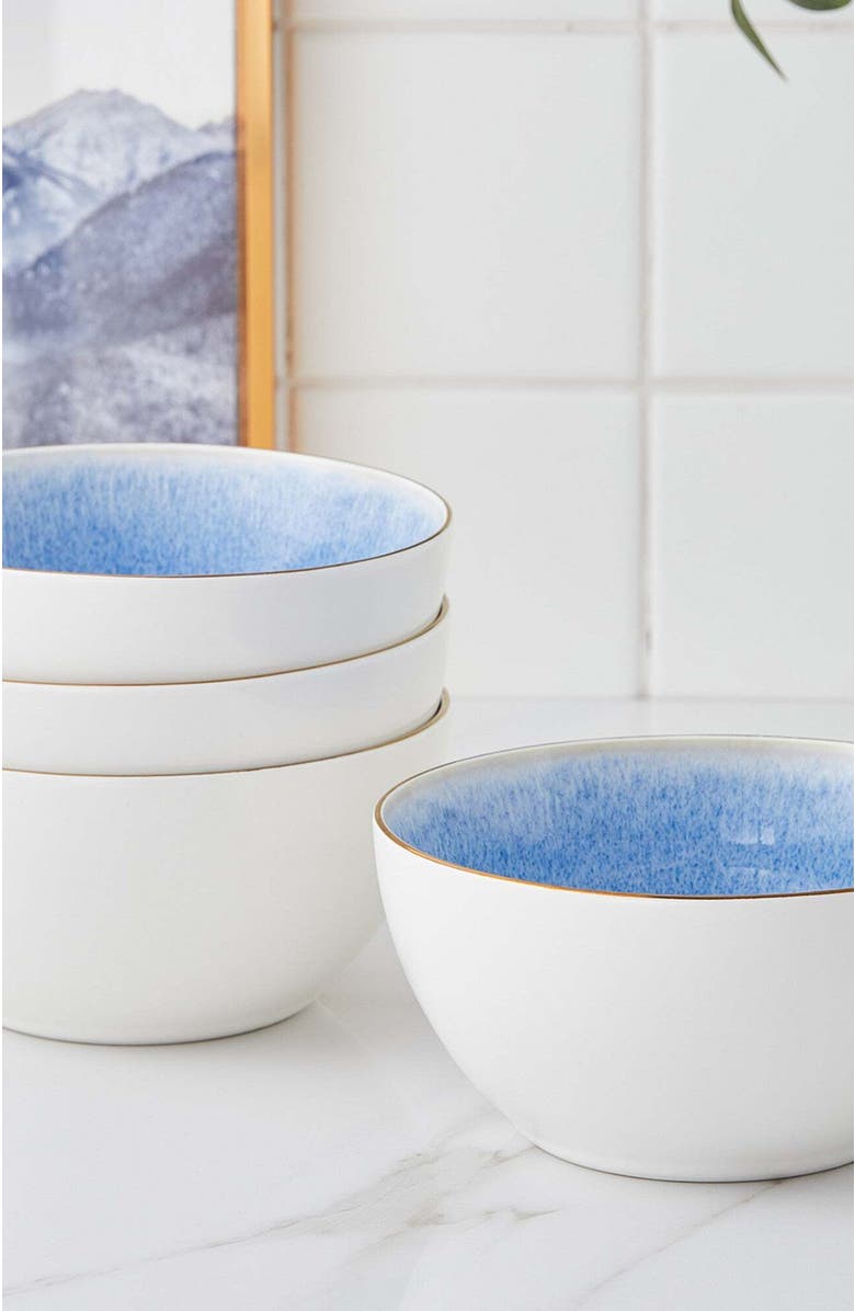 Stone Lain Josephine Porcelain 4-Piece Bowl Set, Alternate, color, Blue