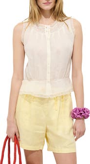 Alex Mill Collette Lace Trim Ruffle Sleeveless Top