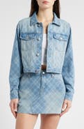 PTCL Lani Plaid Crop Denim Jacket