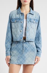 PTCL Lani Plaid Crop Denim Jacket