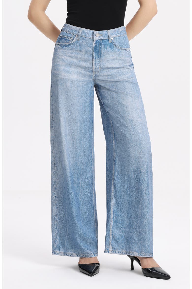 High Waist Wide Leg Jeans, Alternate, color, FLOWING CLOUDS